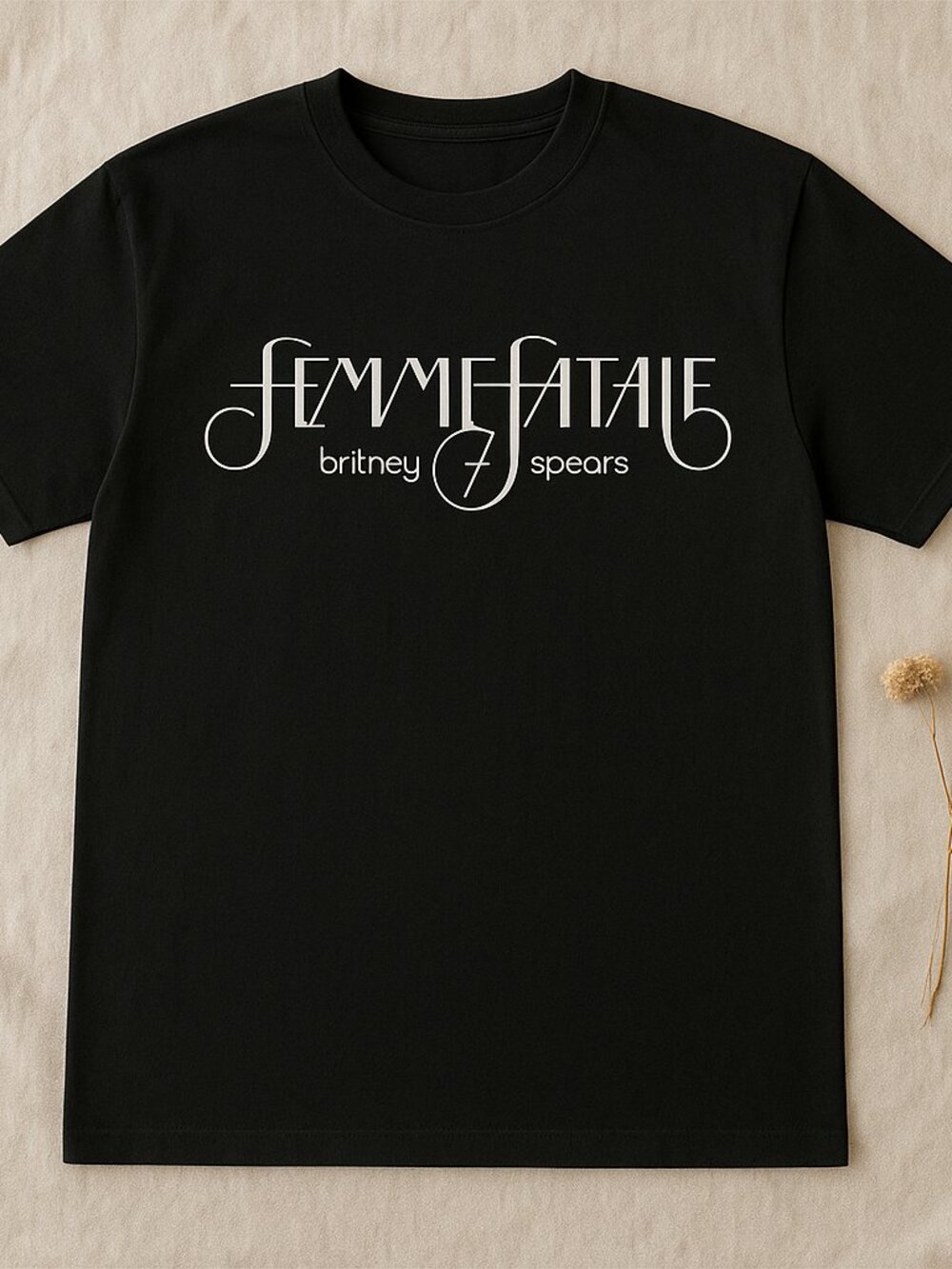 Femme Fatale Britney Spears Graphic T-Shirt, Britney 7 Inspired Tee, Black Pop